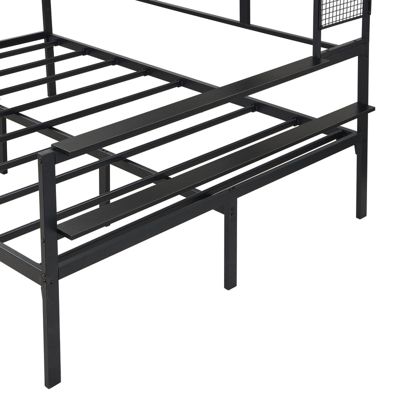 Daybed With Movable Desk, Grid, Shelves And Clothes Hanger