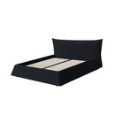 Upholstered Platform Bed With Special Shaped Velvet Headboard