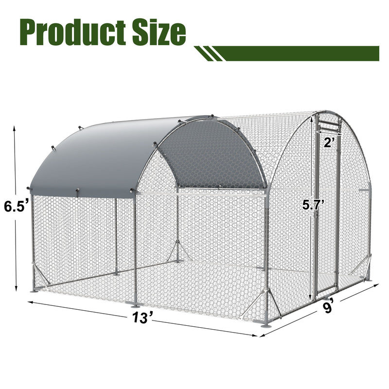 Large Chicken Coop Upgrade Three Support Steel Wire Impregnated Plastic Net Cage, Oxford Cloth Plated Waterproof UV Protection, Duck Rabbit Sheep Bird Outdoor House