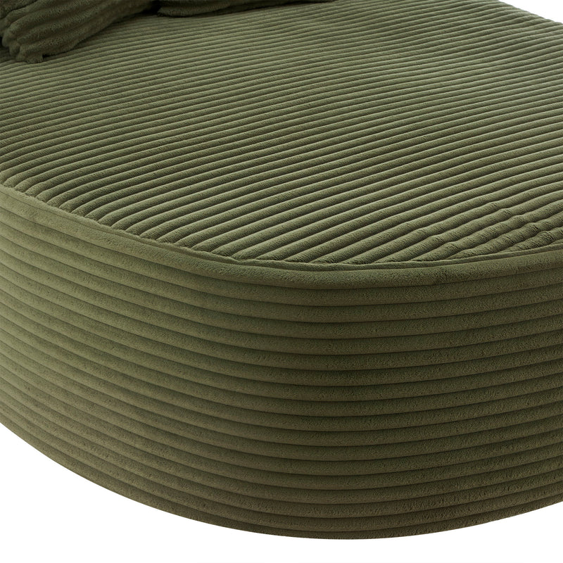 Modern Chaise Lounge Sofa Boneless Couch With Supportive Pillows