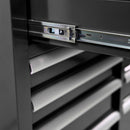 9 Drawer Multifunctional Steel Tool Cart With Wheels And Wooden Top