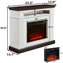 Electric fireplace with mantel shelf, freestanding