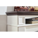 Electric fireplace with mantel shelf, freestanding