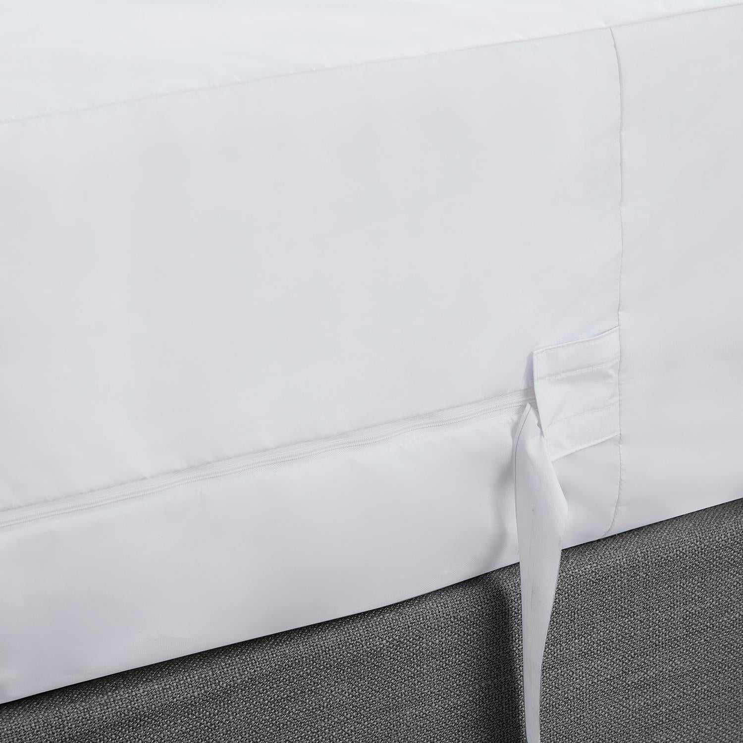 Waterproof Zippered Mattress Encasement - White