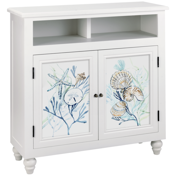 Coney Island Media Cabinet White with Optional Insert Panels
