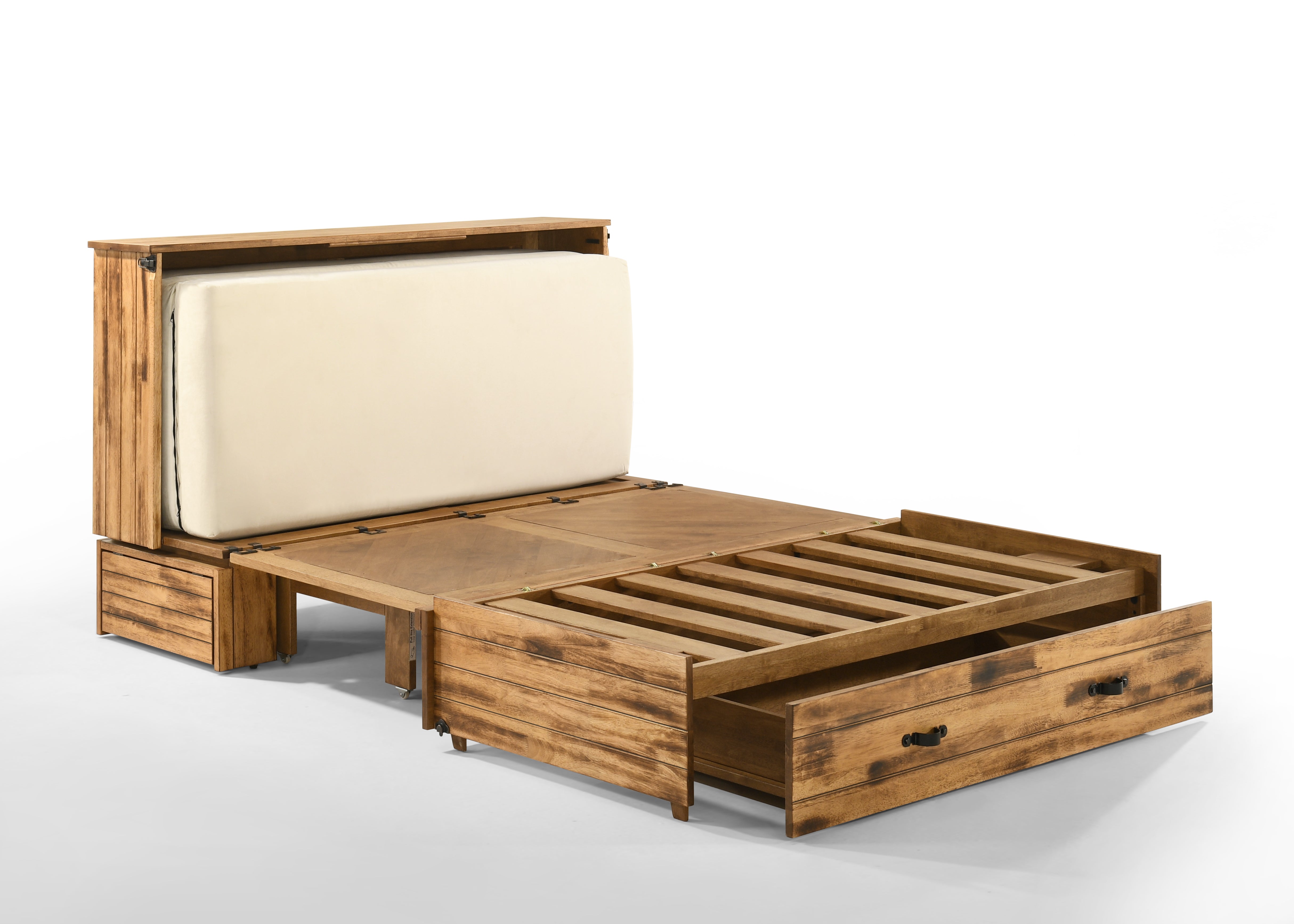 Marfa Murphy Cabinet Bed in Bakar, open view | Atlantic Fine Furniture, Melbourne FL