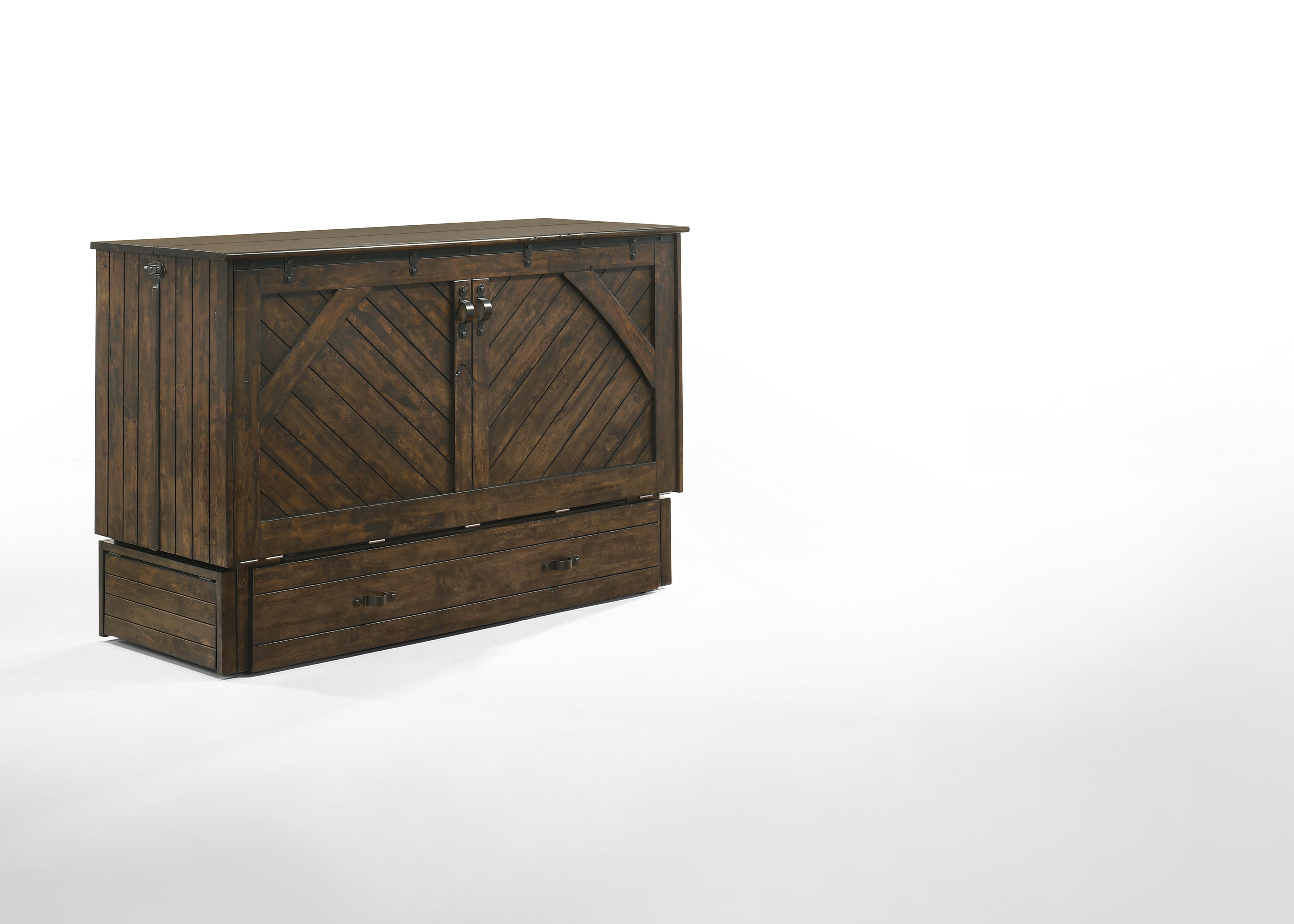Marfa Murphy Cabinet Bed in Wildwood Brown, styled view | Atlantic Fine Furniture, Melbourne FL