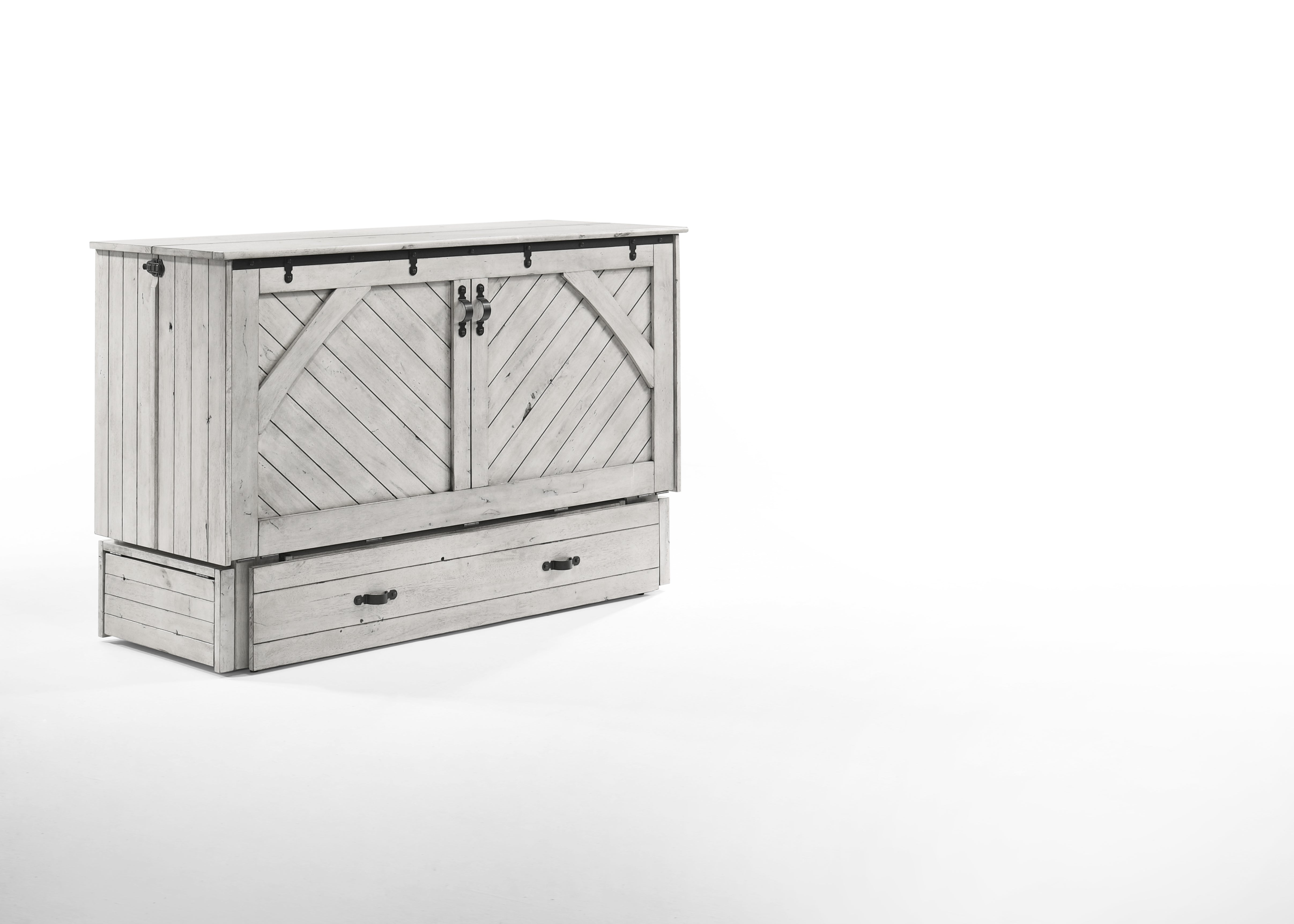 Marfa Murphy Cabinet Bed in Wildwood Vintage White, cabinet closed | Atlantic Fine Furniture, Melbourne FL