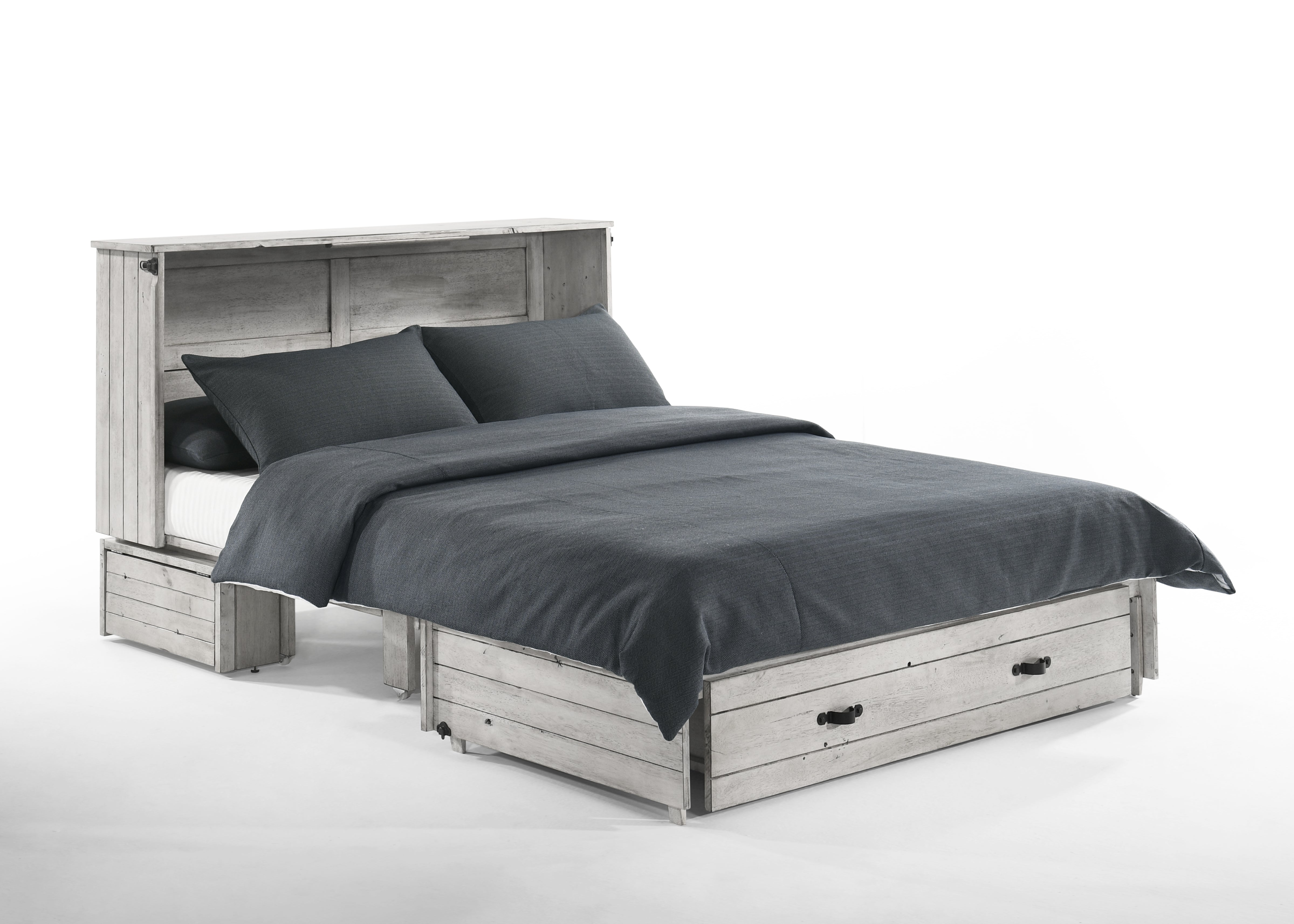 Marfa Murphy Cabinet Bed in Wildwood Vintage White, styled view | Atlantic Fine Furniture, Melbourne FL