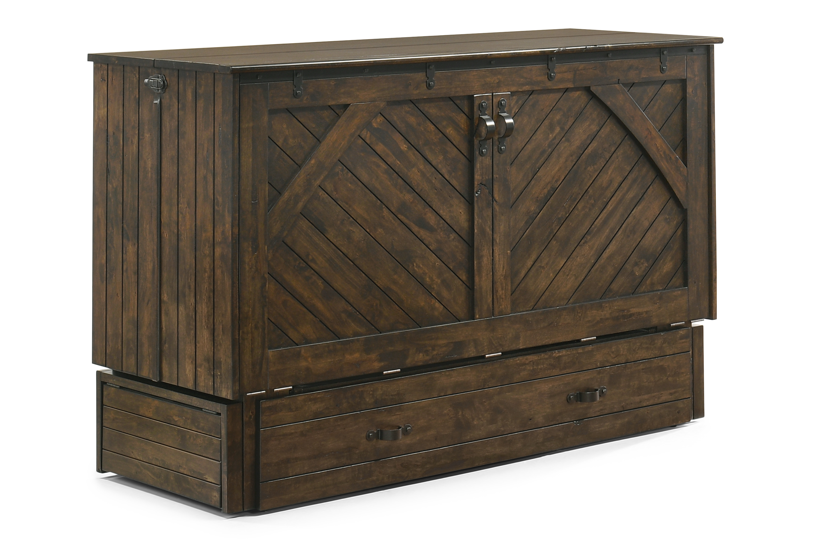 Marfa Murphy Cabinet Bed in Wildwood Brown, cabinet closed | Atlantic Fine Furniture, Melbourne FL