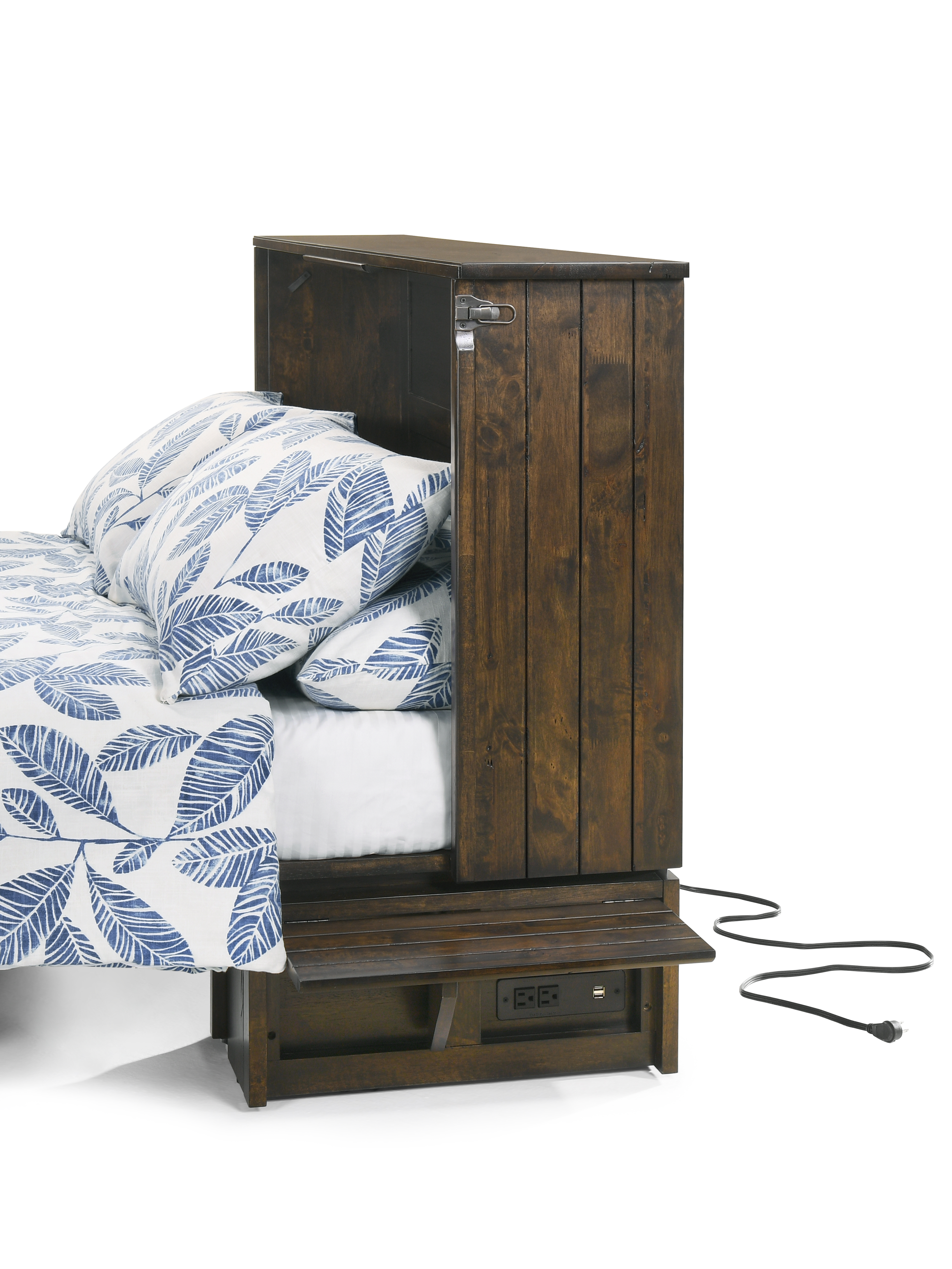 Marfa Murphy Cabinet Bed in Wildwood Brown, side view | Atlantic Fine Furniture, Melbourne FL