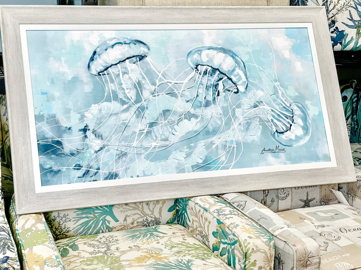 Anastasia Musick framed jellyfish print, Atlantic Fine Furniture Melbourne FL