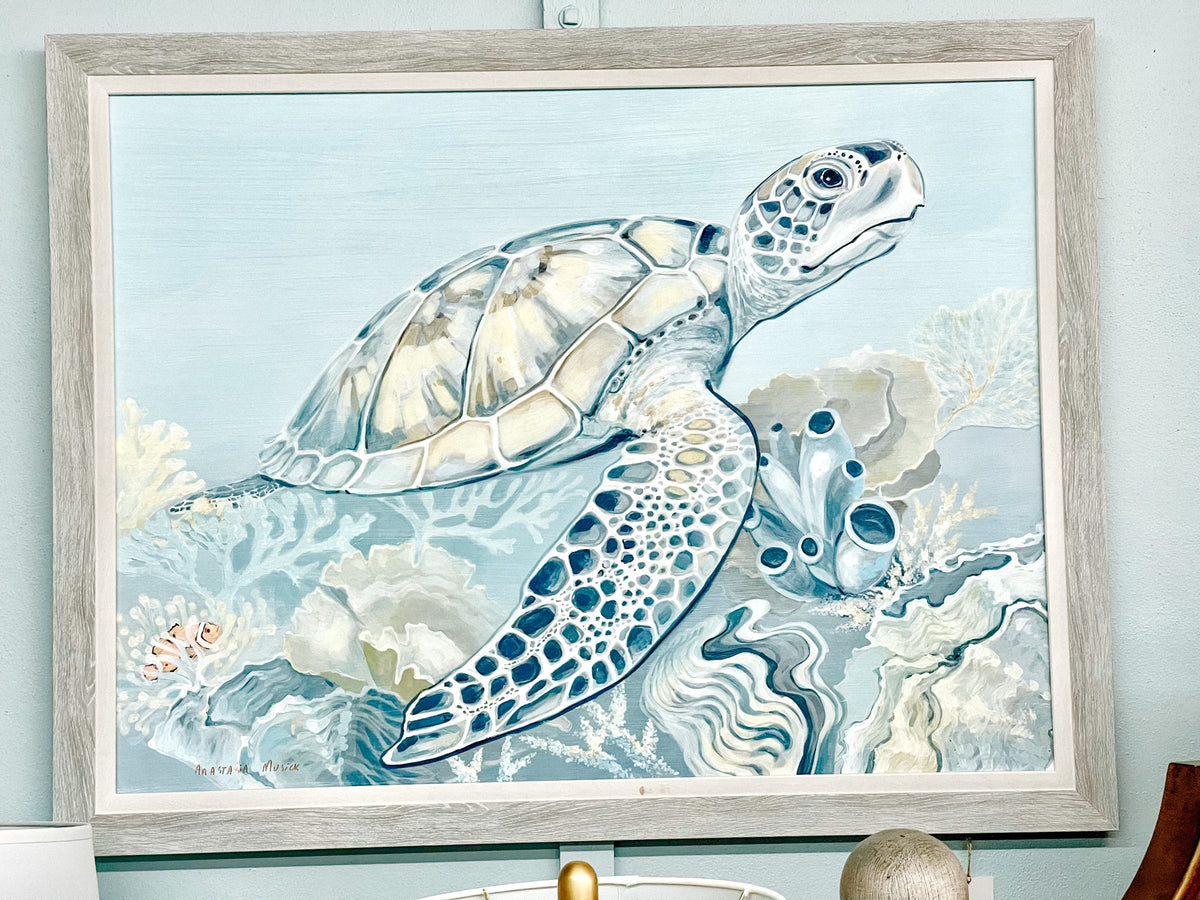Anastasia Musick framed sea turtle print, Atlantic Fine Furniture Melbourne FL