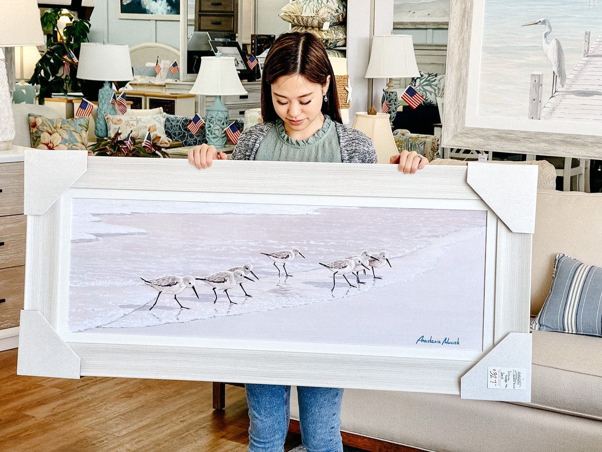Anastasia Musick framed panoramic shorebirds print, Atlantic Fine Furniture Melbourne FL