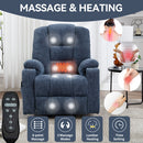 Power Assist Recliner with Massage and Heat - Navy