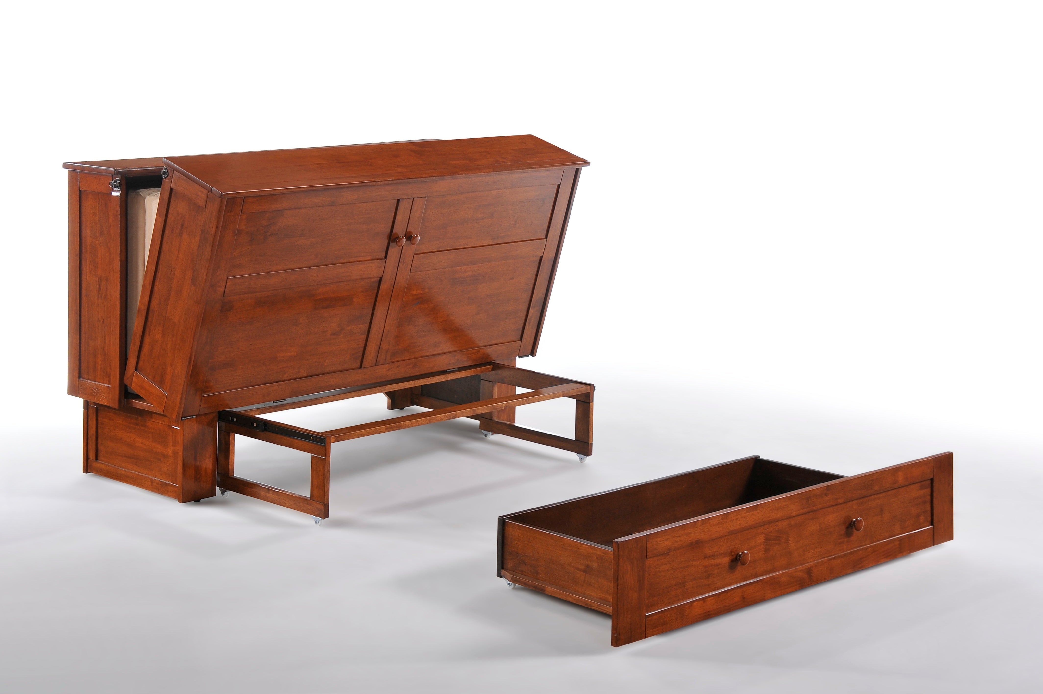 Newport Murphy Cabinet Bed in Cherry, detail view | Atlantic Fine Furniture, Melbourne FL