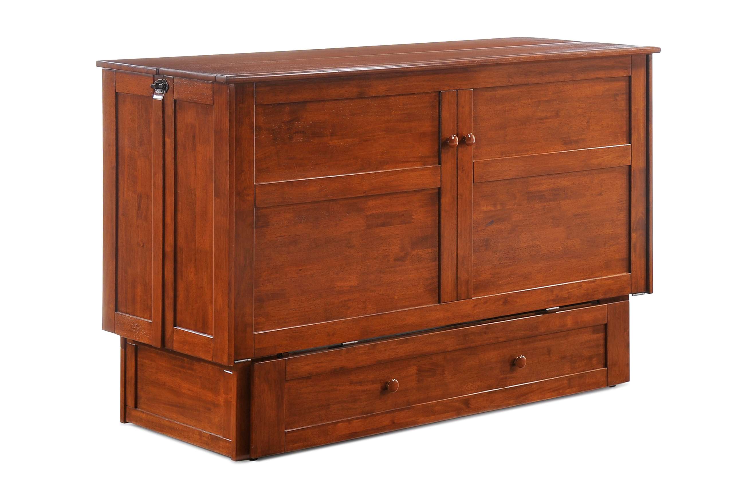 Newport Murphy Cabinet Bed in Cherry, cabinet closed | Atlantic Fine Furniture, Melbourne FL