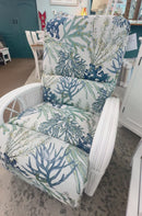 Swivel Glider Recliner with Rattan Arms REEF BLUE