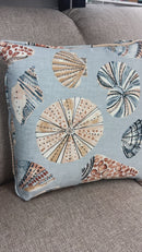 Coastal Throw Pillows- LOBO BLUE. Set of Two.