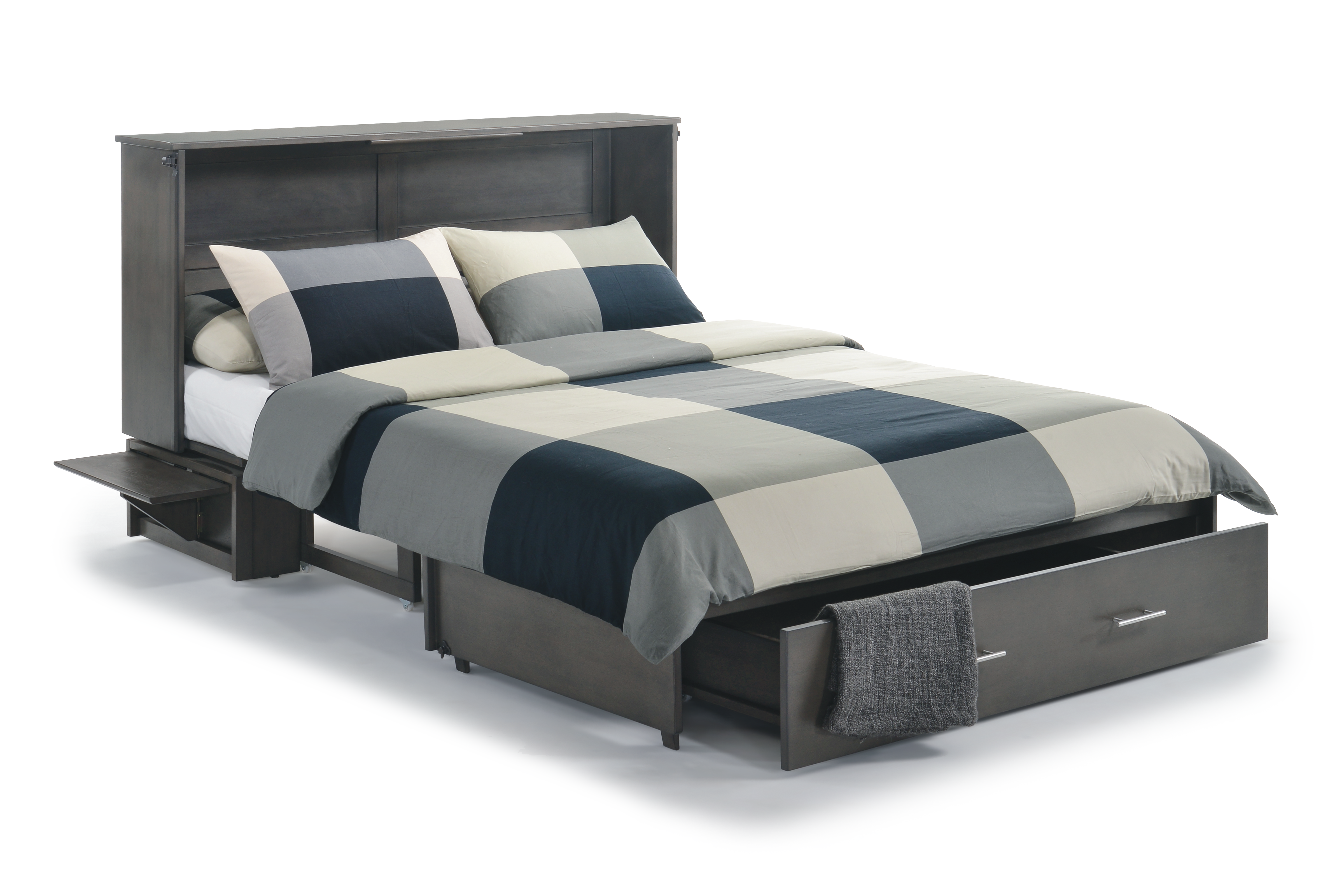 Sedona Murphy Cabinet Bed in Stonewash, converted to queen bed | Atlantic Fine Furniture, Melbourne FL