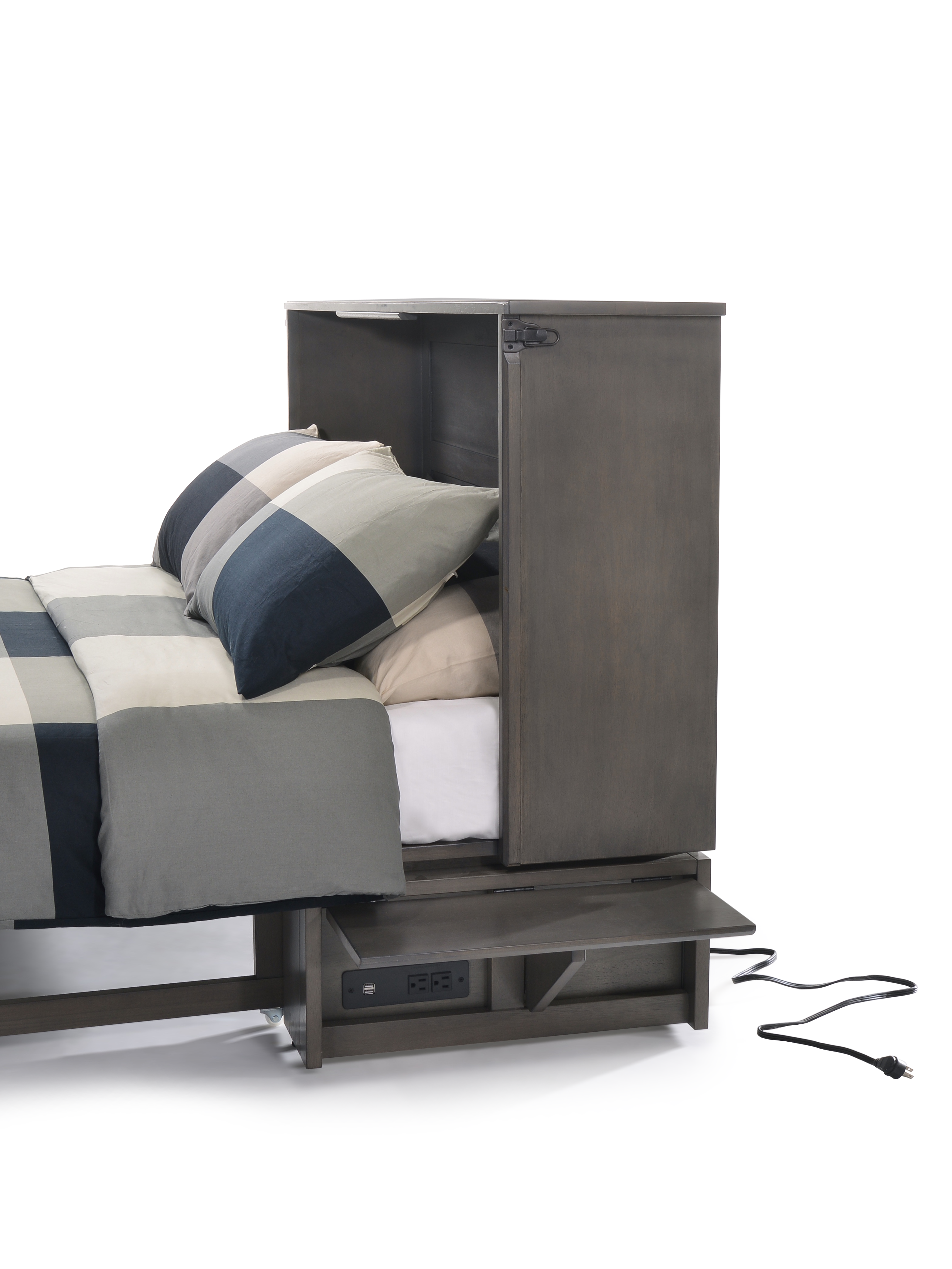 Sedona Murphy Cabinet Bed in Stonewash, side view | Atlantic Fine Furniture, Melbourne FL