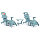 TALE Adirondack Chair Backyard Furniture Painted Seating with Cup Holder All-Weather and Fade-Resistant Plastic Wood for Lawn Outdoor Patio Deck Garden Porch Lawn Furniture Chairs Blue - Atlantic Fine Furniture Inc