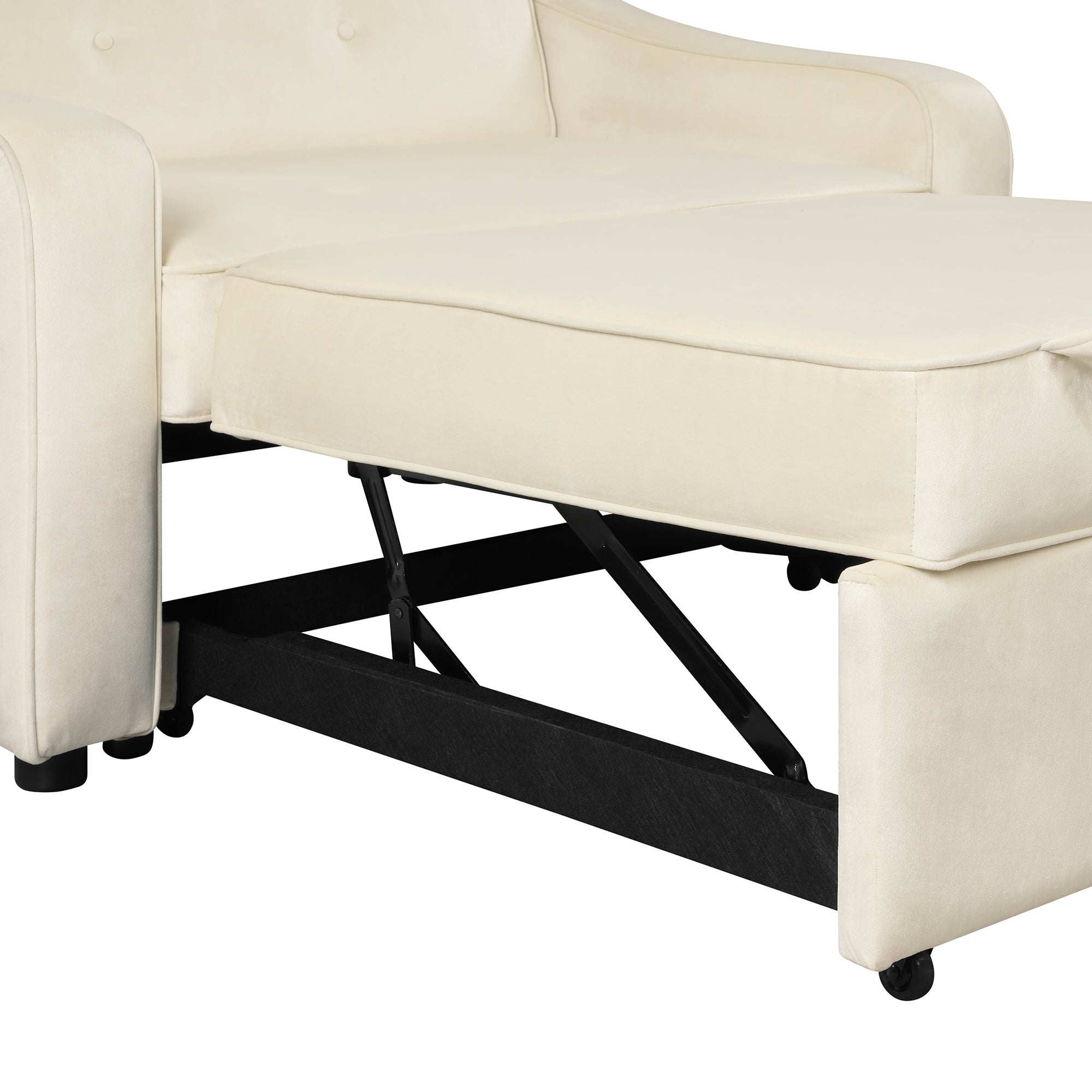 Orisfur. 50.6" Convertible Sleeper Bed, Adjustable Sofa Couch with Dual USB Ports for Living Room Space（Cream White） - Atlantic Fine Furniture Inc