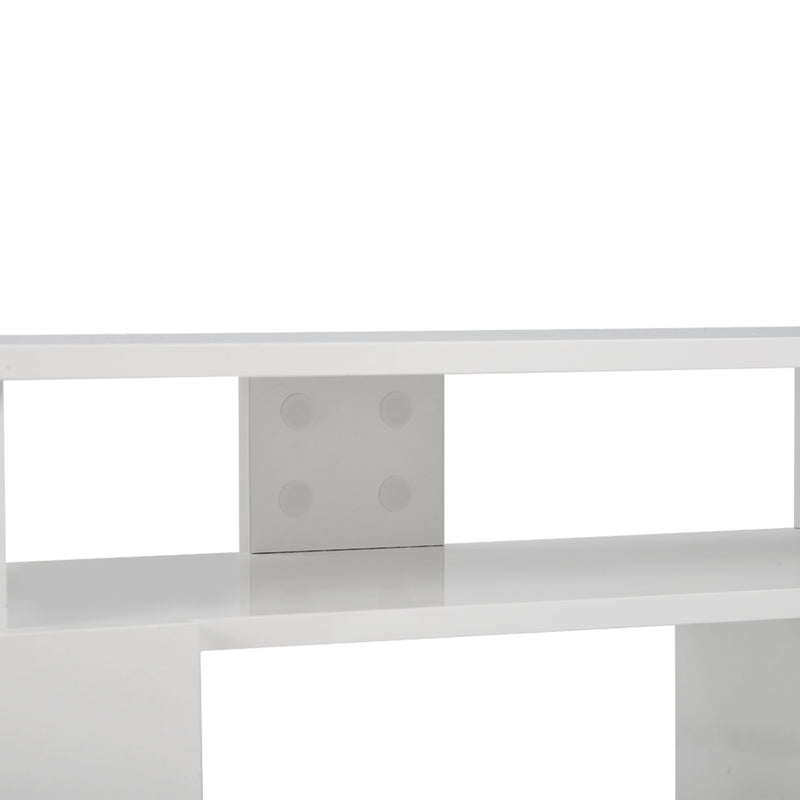 ON-TREND Modern TV Stand for TVs up to 65inches with LED lights, 16 Colors, for Livingroom, Bedroom, White  (OLD SKU: WF280706AAK)