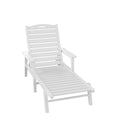 Poor Chaise Lounge Chair HDPE Adirondack Chair for Indoor and Outdoor All Weather Waterproof , White - Atlantic Fine Furniture Inc