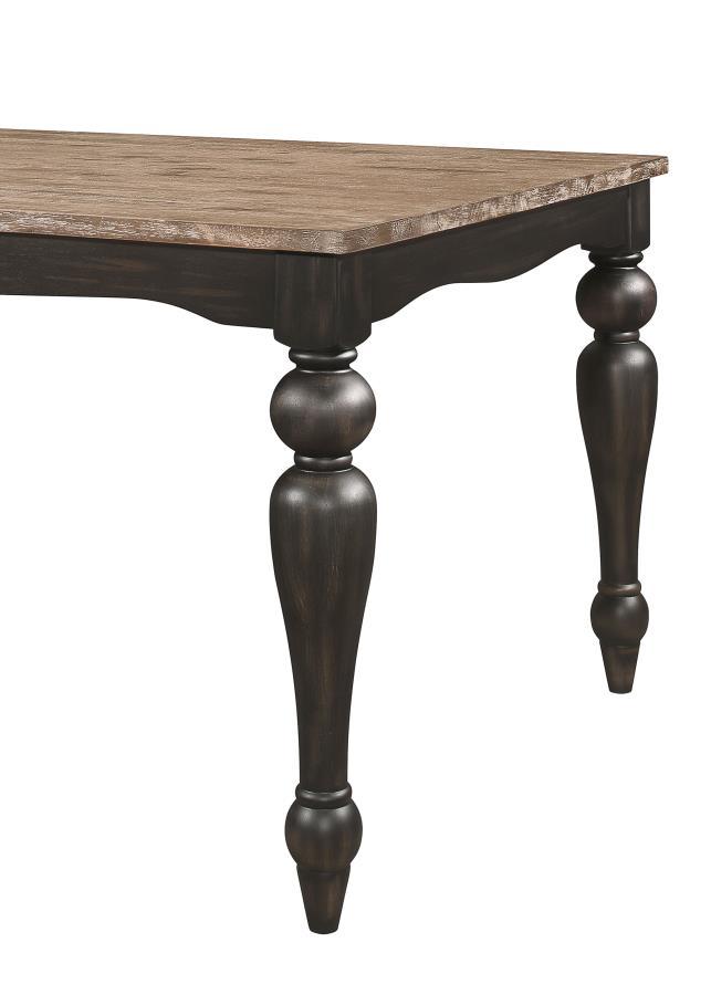 Dining Table - Brown Brushed And Charcoal Sandthrough