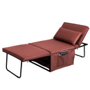 Sofa Bed 4 in 1 Ottoman Sleeper Bed Convertible Chair Bed with Adjustable Back Breathable Sleeper Guest Bed for Small Room, Orange Red - Atlantic Fine Furniture Inc