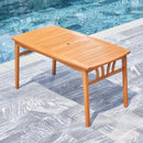 Waimea Honey Slatted Eucalyptus Wood Patio Dining Table - Atlantic Fine Furniture Inc