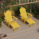 TALE Folding Adirondack Chair with Pullout Ottoman with Cup Holder, Oversized, Poly Lumber,  for Patio Deck Garden, Backyard Furniture, Easy to Install,YELLOW. Banned from selling on Amazon - Atlantic Fine Furniture Inc