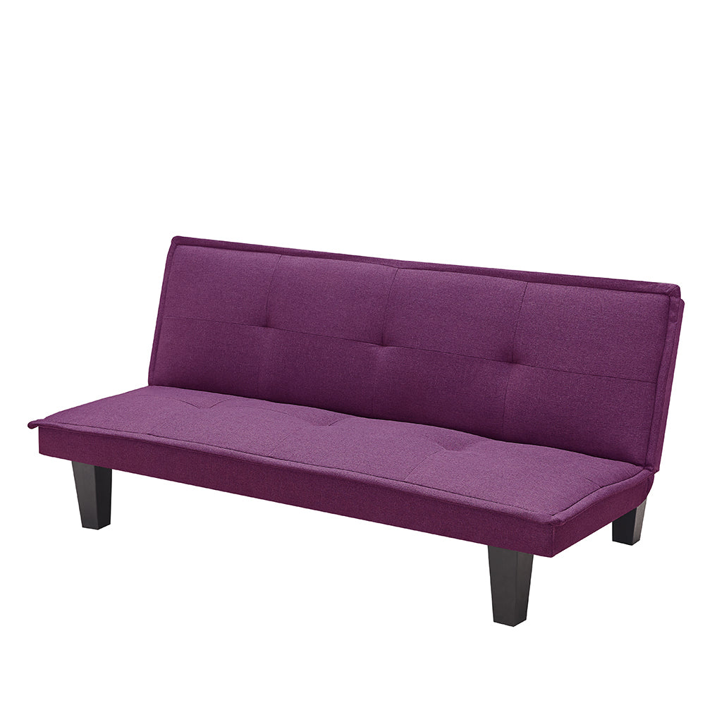 Modern Fabric Futon Sofa Bed , Convertible Folding Futon Sofa Bed Sleeper for Home Living Room .（Purple） - Atlantic Fine Furniture Inc