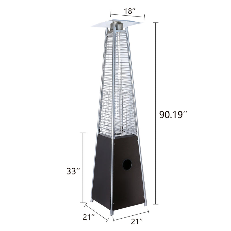 Pulse ignition Iron Glass Tube Pyramid Outdoor 40000BUT Pyramid Flame Heater