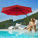 LAUSAINT HOME 10FT Deluxe Patio Umbrella with Base,Outdoor Large Hanging Cantilever Curvy Umbrella with 360° Rotation for Pool,Garden,Deck, Lawn(10FT-RED) - Atlantic Fine Furniture Inc
