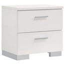 Felicity - 2-Drawer Nightstand - White High Gloss - Atlantic Fine Furniture Inc