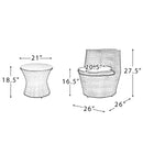 Outdoor Patio Bistro Table Set 3 Piece Rattan Seating Group with Cushions - Atlantic Fine Furniture Inc