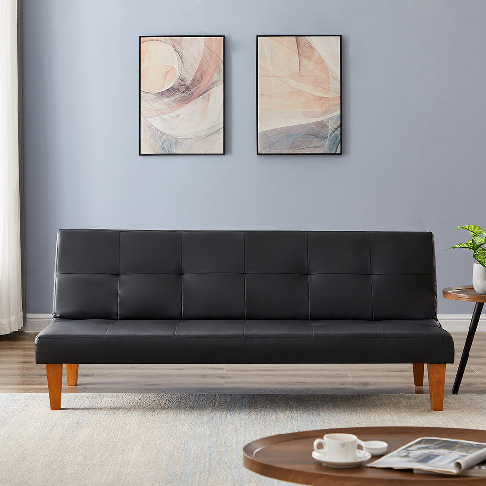 PU Leather Sofa Bed Couch , Convertible Folding Futon Sofa Bed , Recliner Sleeper for Home Living Room . - Atlantic Fine Furniture Inc