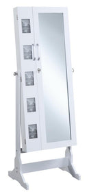 Doyle - Cheval Mirror With Jewelry Storage - White - Atlantic Fine Furniture Inc
