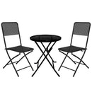 Premium Steel Patio Bistro Set, Folding Outdoor Patio Furniture Sets, 3 Piece Patio Set of Foldable Patio Table and Chairs - Atlantic Fine Furniture Inc