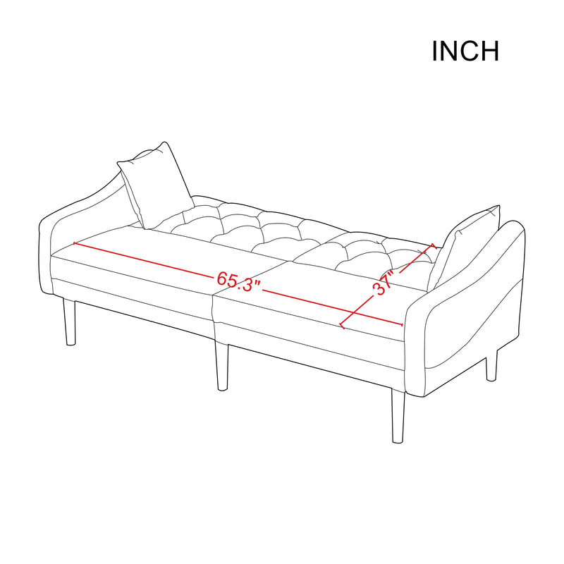 FUTON SOFA SLEEPER PINK VELVET WITH 2 PILLOWS ***Not available for sale on Walmart***