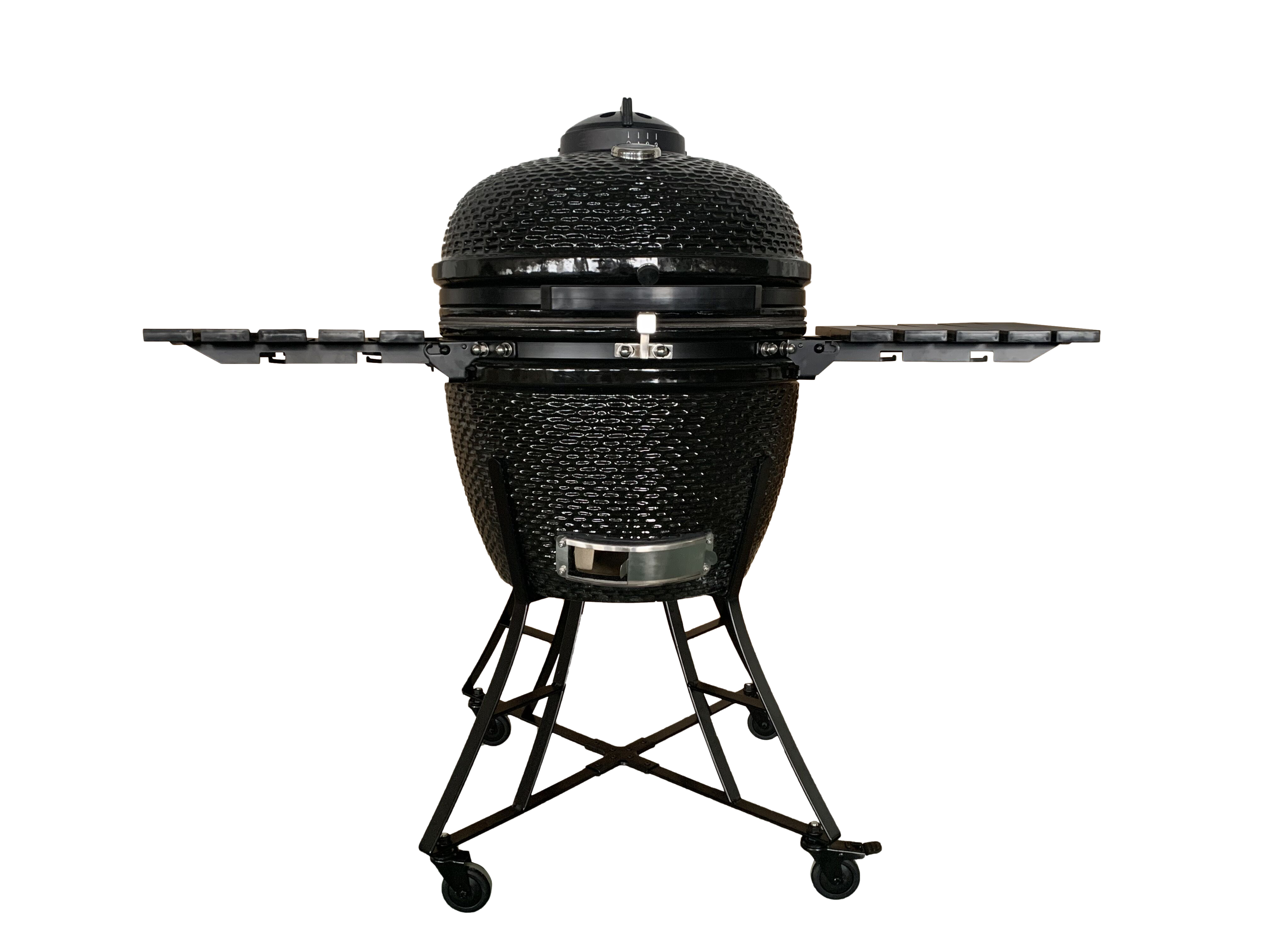 The spot/TOOPO 24inch Barbecue Charcoal Grill, Ceramic Kamado Grill with Side Table, Suitable for Camping and Picnic,Black - Atlantic Fine Furniture Inc