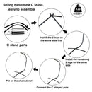 Hanging Egg Chair with Stand Outdoor Patio Swing Egg Chair Indoor Folding Egg Chair, Waterproof Cushion, Folding Rope Back, Heavy Duty C-Stand, 330LBS Capacity - Atlantic Fine Furniture Inc