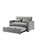 Modern Velvet Convertible Loveseat Sleeper Sofa Couch with Adjustable Backrest, 2 Seater Sofa With Pull-Out Bed with 2 Lumbar Pillows For Small Living Room & Apartment - Atlantic Fine Furniture Inc