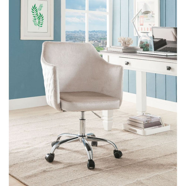 Cosgair - Office Chair - Champagne Velvet & Chrome - Atlantic Fine Furniture Inc