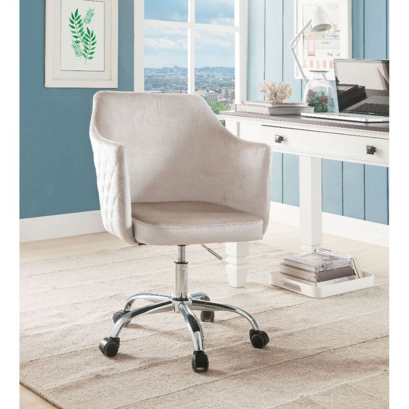 Cosgair - Office Chair - Champagne Velvet & Chrome - Atlantic Fine Furniture Inc