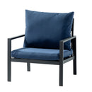 Helice Outdoor Conversation Aluminum 4 Piece Sofa Sets with Cushions - Atlantic Fine Furniture Inc