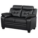 Finley - Upholstered Padded Arm Tufted Loveseat - Black - Atlantic Fine Furniture Inc
