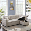 Artemax 87.7“Leathaire Reversible Sleeper Sectional Sofa with storage - Atlantic Fine Furniture Inc